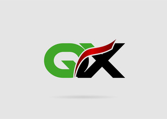Abstract letter QX logo design template. Vector letter logo 
