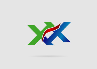 Abstract letter XX logo design template. Vector letter logo 
