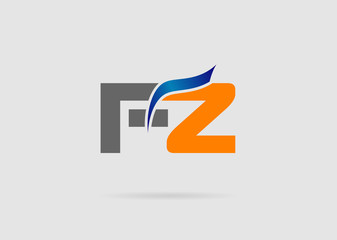 Letter f and z logo vector
