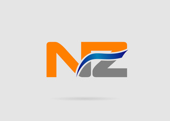 Letter n and z logo vector
