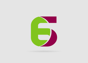 Abstract Number 6 logo Symbol icon
