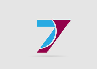 Abstract Number 7 logo Symbol icon 
