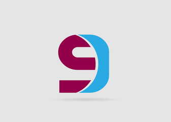 Abstract Number 9 logo Symbol icon

