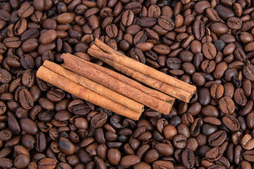 cinnamon sticks and coffee beans