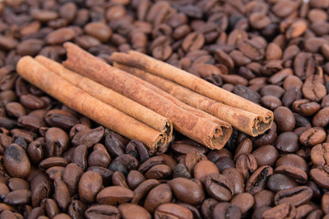 cinnamon sticks and coffee beans