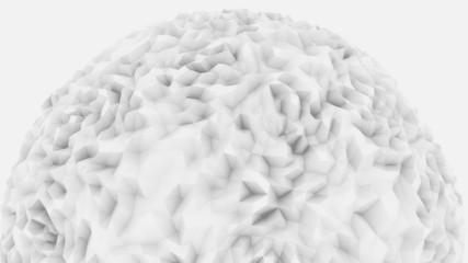 White low poly edgy sphere background for modern reports and presentations. 3D rendering