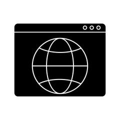Website and sphere icon. Global communication intenet connectivity web and technology theme. Isolated design. Vector illustration