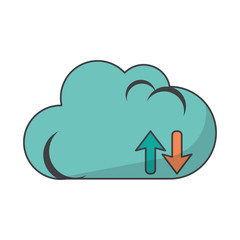 Cloud icon. cloud computing and storage theme. Isolated design. Vector illustration