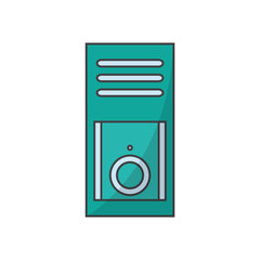 cpu machine icon. Device gadget and technology theme. Isolated design. Vector illustration