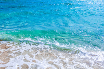 Wave of sea on sandy beach