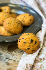 Sweet cookies on wooden table