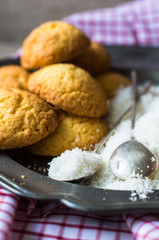Sweet cookies on wooden table
