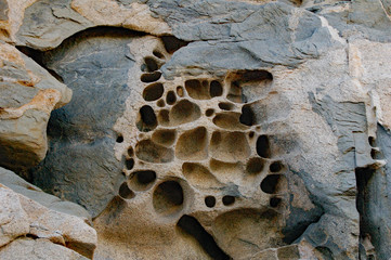 rock formation indents and holes
