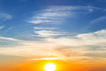 Obraz na płótnie Canvas dramatic sunset sky background