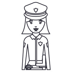 police woman cartoon icon. Avatar people person and human theme. Isolated design. Vector illustration