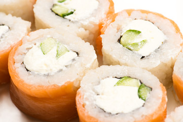 sushi rolls from above