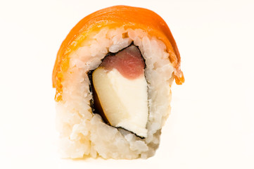 beautiful roll closeup isolated on white