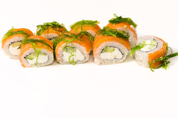 tasty rolls with seaweed closeup