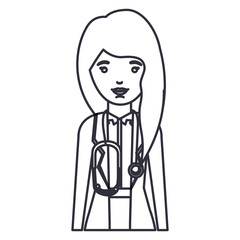 doctor woman cartoon icon. Avatar people person and human theme. Isolated design. Vector illustration