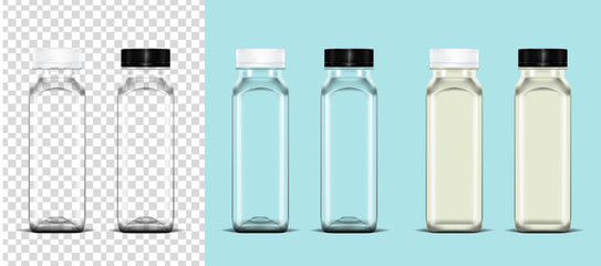 Transparent empty plastic bottle - obrazy, fototapety, plakaty