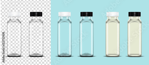 "Transparent empty plastic bottle" Stock image and royalty-free vector