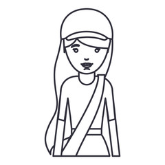 delivery woman cartoon icon. Avatar people person and human theme. Isolated design. Vector illustration