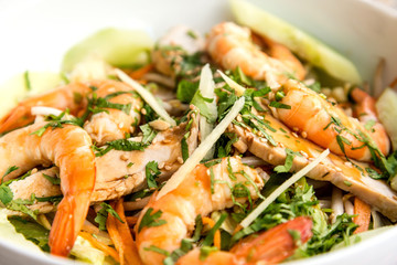 Fresh salad - Delicious fresh salad with tomatoes, lettuce, eggp