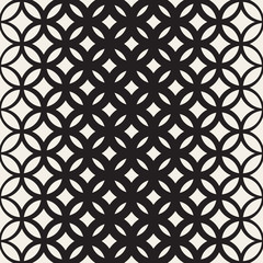 Fototapeta premium Vector Seamless Black and White Circle Lattice Pattern