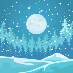 Fototapeta na wymiar Christmas card. Winter landscape.