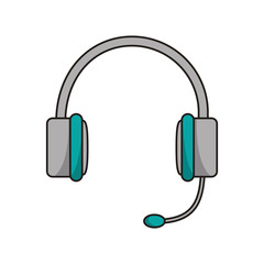 Headphone device icon. Music sound audio stereo and technology theme. Isolated design. Vector illustration