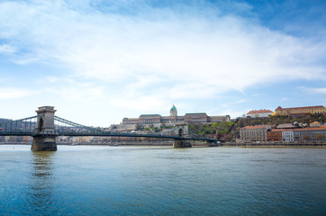 Obraz premium Beautiful view of historic Royal Palace in Budapest, Hungary