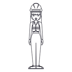 constructer woman cartoon icon. Avatar people person and human theme. Isolated design. Vector illustration