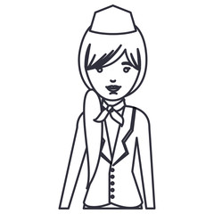 stewardess woman cartoon icon. Avatar people person and human theme. Isolated design. Vector illustration