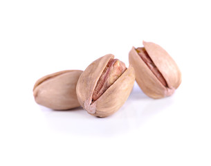 Pistachio nuts. Isolated on a white background.