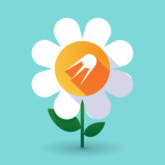 Long shadow daisy flower with a vintage satellite