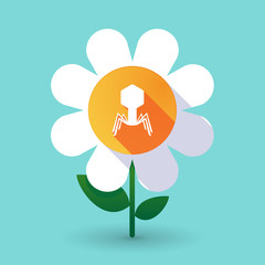 Long shadow daisy flower with a virus