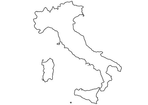 italy map white and black