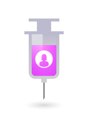 Isolated  syringe with a female avatar