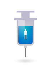 Isolated  syringe with a male pictogram