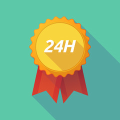 Long shadow badge with    the text 24H