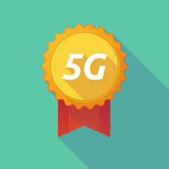 Long shadow badge with    the text 5G