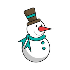 Snowman icon. Merry christmas season celebration and decoration theme. Isolated design. Vector illustration