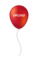 Isolated balloon with    the text UPLOAD