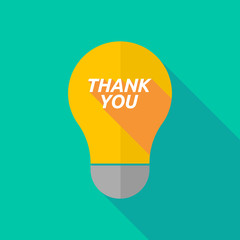 Long shadow light bulb icon with    the text THANK YOU