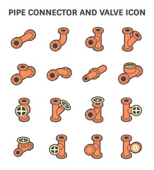 Pipe connector and valve and meter for plumbing and piping work.
