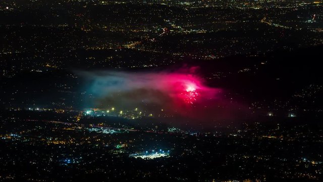 Rose Bowl Stadium, Los Angeles July 4th Firework Finale Timelapse