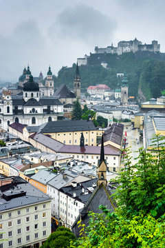 Salzburg seen from Monchsberg, Austria