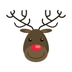 Reindeer icon. Merry christmas season celebration and decoration theme. Isolated design. Vector illustration