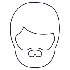 Man cartoon with mustache icon. Avatar people person and human theme. Isolated design. Vector illustration