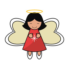 Angel icon. Merry christmas season celebration and decoration theme. Isolated design. Vector illustration